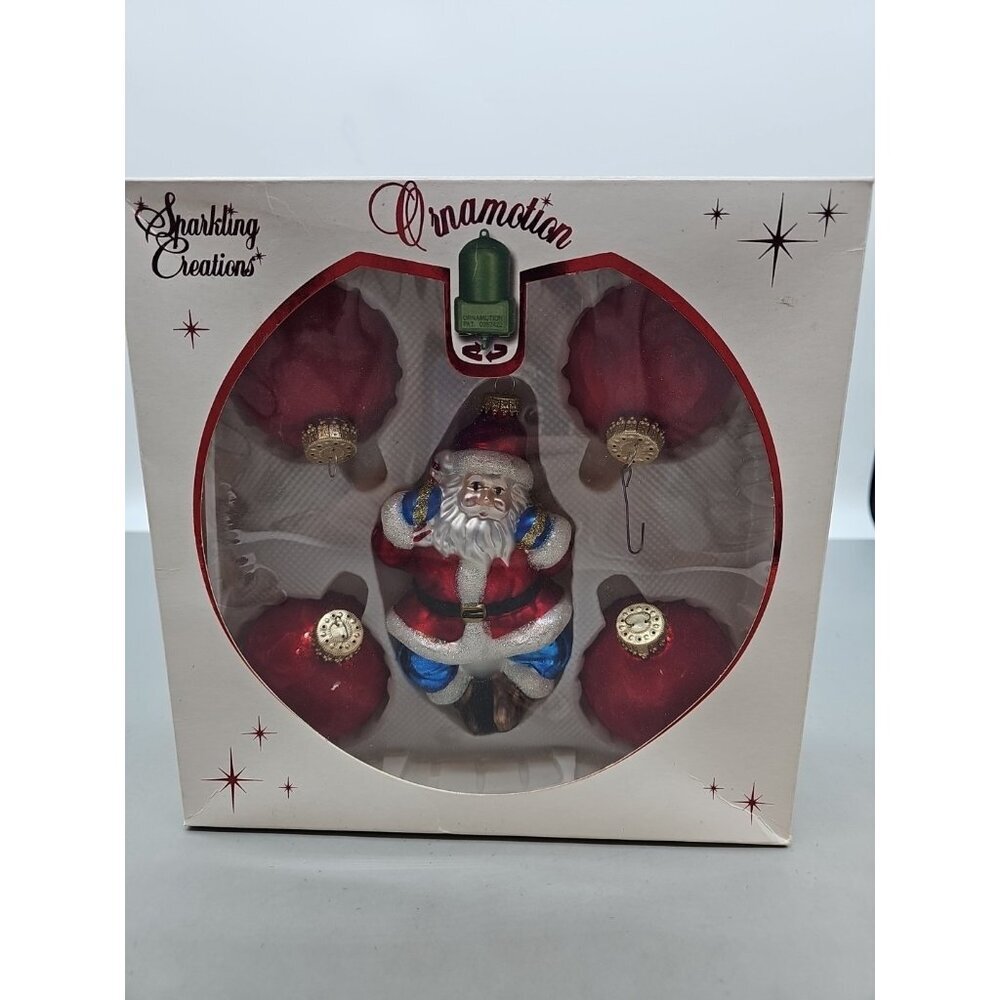 Sparkling Creations Large Santa Red Ball Christmas Ornament Set Ornamotion New